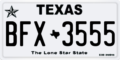 TX license plate BFX3555