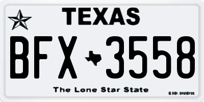 TX license plate BFX3558