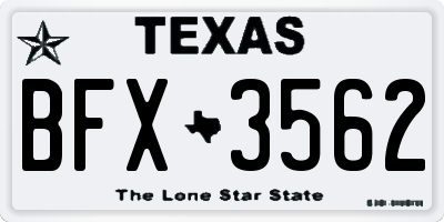 TX license plate BFX3562