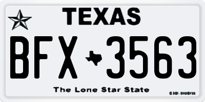 TX license plate BFX3563