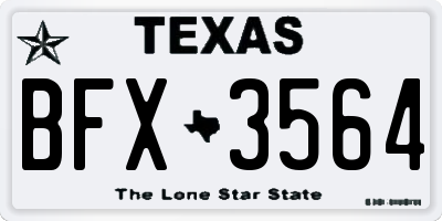 TX license plate BFX3564