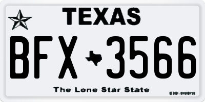 TX license plate BFX3566