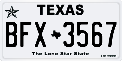 TX license plate BFX3567