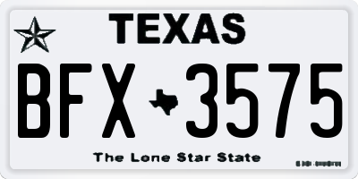 TX license plate BFX3575