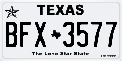 TX license plate BFX3577
