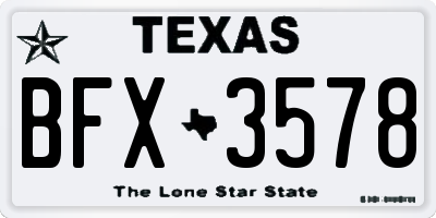 TX license plate BFX3578