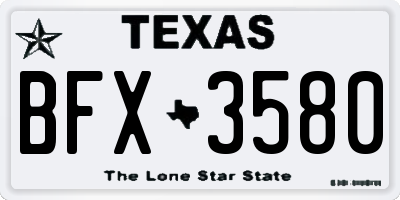 TX license plate BFX3580