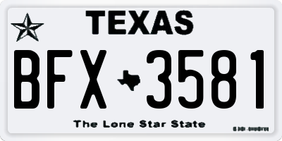 TX license plate BFX3581