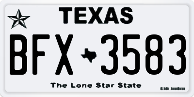 TX license plate BFX3583