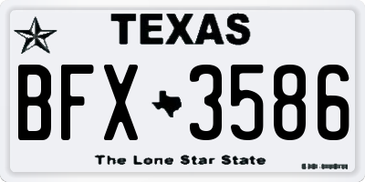 TX license plate BFX3586