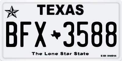 TX license plate BFX3588