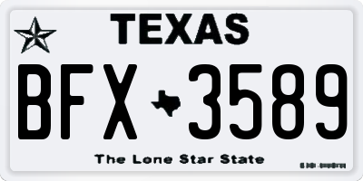 TX license plate BFX3589
