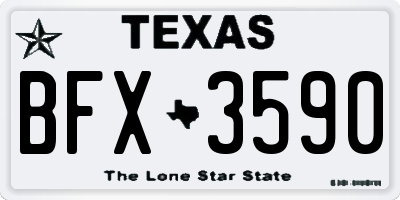 TX license plate BFX3590