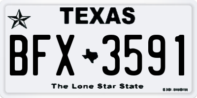 TX license plate BFX3591