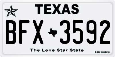 TX license plate BFX3592