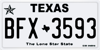 TX license plate BFX3593
