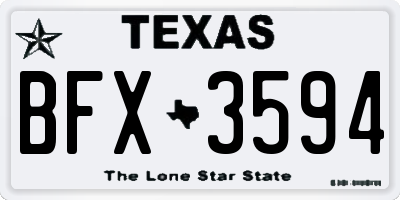 TX license plate BFX3594
