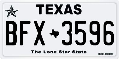 TX license plate BFX3596