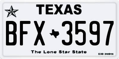 TX license plate BFX3597