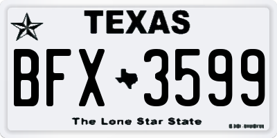 TX license plate BFX3599