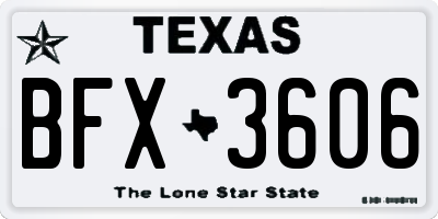 TX license plate BFX3606