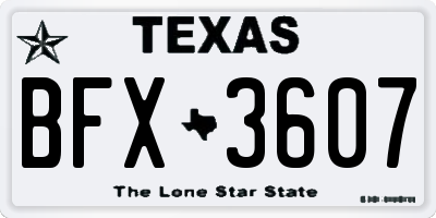 TX license plate BFX3607