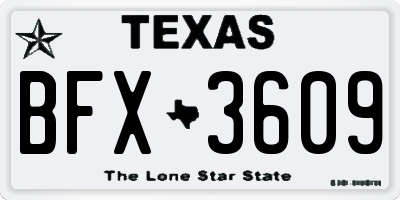 TX license plate BFX3609