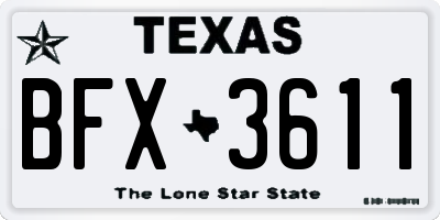 TX license plate BFX3611