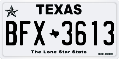 TX license plate BFX3613