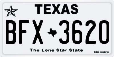 TX license plate BFX3620