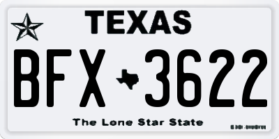 TX license plate BFX3622