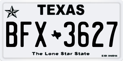 TX license plate BFX3627