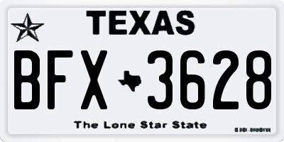 TX license plate BFX3628