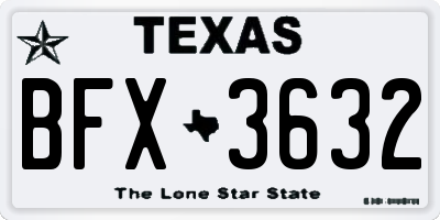 TX license plate BFX3632