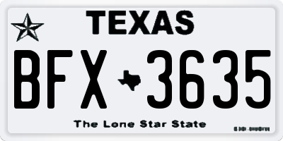 TX license plate BFX3635