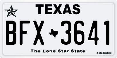 TX license plate BFX3641
