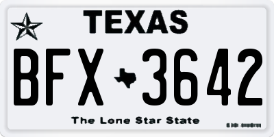 TX license plate BFX3642