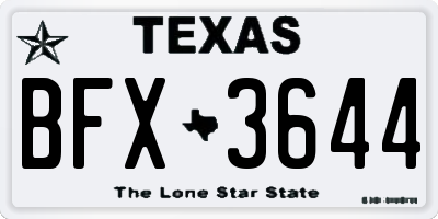 TX license plate BFX3644