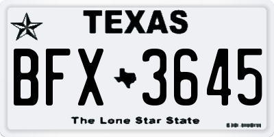 TX license plate BFX3645