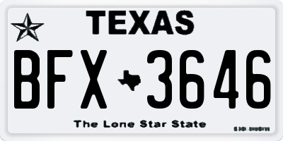 TX license plate BFX3646