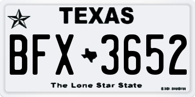 TX license plate BFX3652