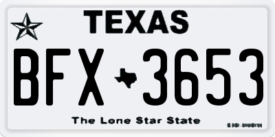 TX license plate BFX3653