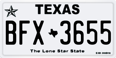 TX license plate BFX3655