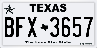 TX license plate BFX3657