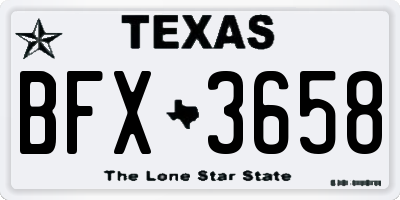 TX license plate BFX3658