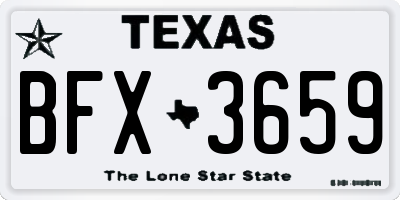 TX license plate BFX3659