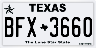 TX license plate BFX3660