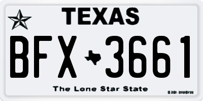 TX license plate BFX3661
