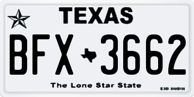 TX license plate BFX3662
