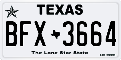 TX license plate BFX3664